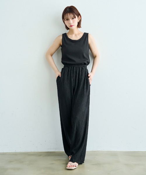 mil(ミル)の「【接触冷感・UVケア】 カット楊柳 リラックスパンツ 【587176】(その他パンツ・レディース・アッシュグレー/グレイッシュブルー/ブラック・FREE/S-Short/S-Regular/M-Short/M-Regular)」の4枚目の写真