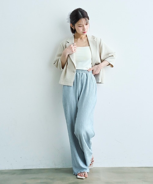 mil(ミル)の「【接触冷感・UVケア】 カット楊柳 リラックスパンツ 【587176】(その他パンツ・レディース・アッシュグレー/グレイッシュブルー/ブラック・FREE/S-Short/S-Regular/M-Short/M-Regular)」の14枚目の写真