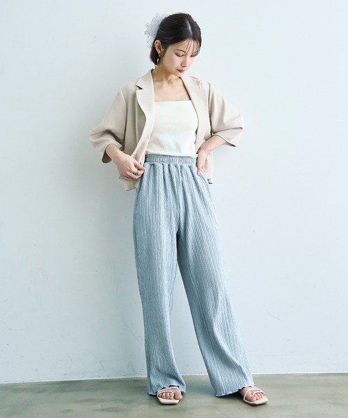 mil(ミル)の「【接触冷感・UVケア】 カット楊柳 リラックスパンツ 【587176】(その他パンツ・レディース・アッシュグレー/グレイッシュブルー/ブラック・FREE/S-Short/S-Regular/M-Short/M-Regular)」の16枚目の写真