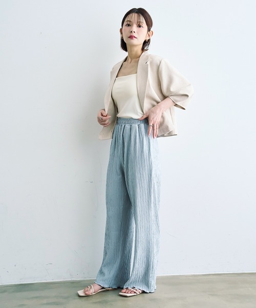 mil(ミル)の「【接触冷感・UVケア】 カット楊柳 リラックスパンツ 【587176】(その他パンツ・レディース・アッシュグレー/グレイッシュブルー/ブラック・FREE/S-Short/S-Regular/M-Short/M-Regular)」の15枚目の写真