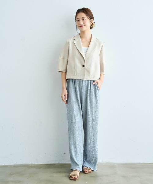 mil(ミル)の「【接触冷感・UVケア】 カット楊柳 リラックスパンツ 【587176】(その他パンツ・レディース・アッシュグレー/グレイッシュブルー/ブラック・FREE/S-Short/S-Regular/M-Short/M-Regular)」の19枚目の写真