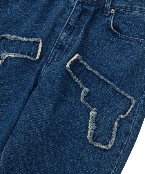 AJOBYAJO（アジョバイアジョ）の「Gun Washed Jeans [Navy]（デニムパンツ・レディース・その他・LARGE/MEDIUM）」の4枚目の写真