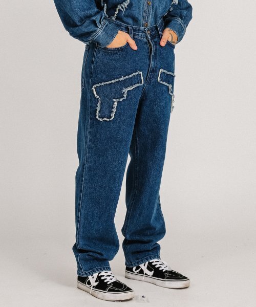 AJOBYAJO（アジョバイアジョ）の「Gun Washed Jeans [Navy]（デニムパンツ・レディース・その他・LARGE/MEDIUM）」の8枚目の写真