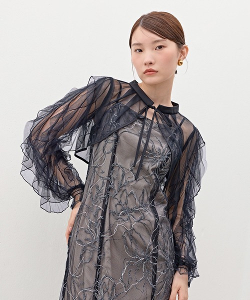 Kana(カナ)の「刺繍レースボリュームIラインドレスセットアップ パーティー 結婚式 お呼ばれ オケージョン(ドレス・レディース・ライトグレー/ブラック/ベージュ・M)」の8枚目の写真