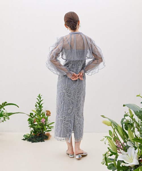 Kana(カナ)の「刺繍レースボリュームIラインドレスセットアップ パーティー 結婚式 お呼ばれ オケージョン(ドレス・レディース・ライトグレー/ブラック/ベージュ・M)」の19枚目の写真