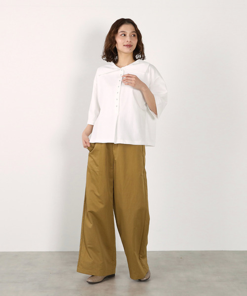 LOGEMENT DE CLAIRE(ロジュモンドクレール)の「【LOURMARIN】ビックカラープルオーバー(Tシャツ/カットソー・レディース・ブラック/ライトグレー/ブラウン/オフホワイト・FREE)」の8枚目の写真