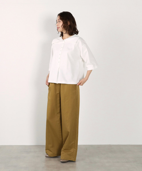 LOGEMENT DE CLAIRE(ロジュモンドクレール)の「【LOURMARIN】ビックカラープルオーバー(Tシャツ/カットソー・レディース・ブラック/ライトグレー/ブラウン/オフホワイト・FREE)」の10枚目の写真