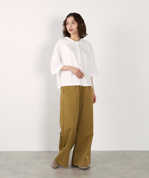 LOGEMENT DE CLAIRE(ロジュモンドクレール)の「【LOURMARIN】ビックカラープルオーバー(Tシャツ/カットソー・レディース・ブラック/ライトグレー/ブラウン/オフホワイト・FREE)」の16枚目の写真