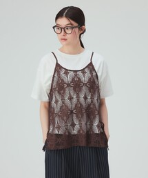 BEAMS HEART | レースキャミソール ビスチェ × Tシャツ(セットアイテム)(Tシャツ/カットソー)