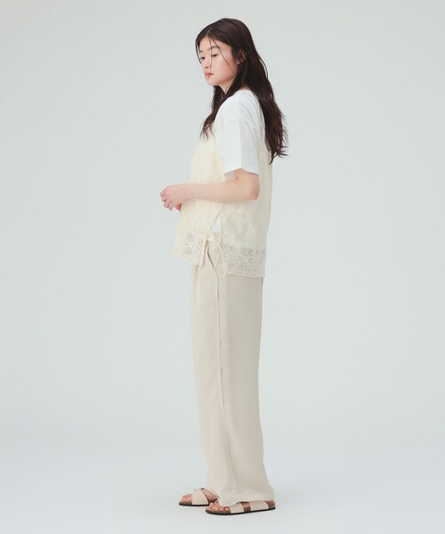 BEAMS HEART(ビームスハート)の「レースキャミソール ビスチェ × Tシャツ(セットアイテム)(Tシャツ/カットソー・レディース・ホワイト系その他5/チャコールグレー/ブラウン・FREE)」の5枚目の写真