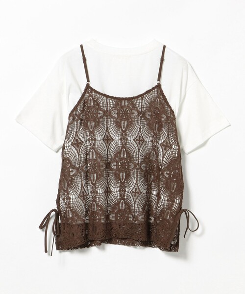 BEAMS HEART(ビームスハート)の「レースキャミソール ビスチェ × Tシャツ(セットアイテム)(Tシャツ/カットソー・レディース・ホワイト系その他5/チャコールグレー/ブラウン・FREE)」の19枚目の写真