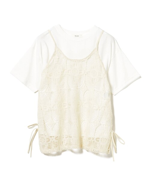 BEAMS HEART(ビームスハート)の「レースキャミソール ビスチェ × Tシャツ(セットアイテム)(Tシャツ/カットソー・レディース・ホワイト系その他5/チャコールグレー/ブラウン・FREE)」の21枚目の写真