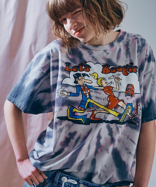 RNA(アールエヌエー)の「M2692 PINKMOTEL テディボーイプリントTEE(Tシャツ/カットソー・レディース・グレー/ピンク・MEDIUM)」の1枚目の写真