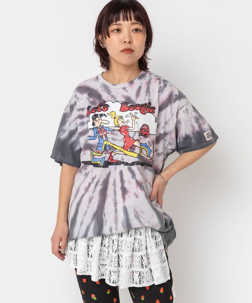 RNA(アールエヌエー)の「M2692 PINKMOTEL テディボーイプリントTEE(Tシャツ/カットソー・レディース・グレー/ピンク・MEDIUM)」の3枚目の写真