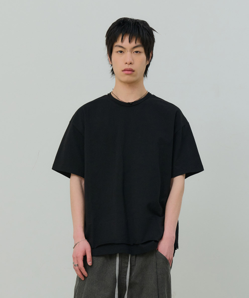 DESIRED（デシレッド）の「レイヤード半袖Tシャツ-FBSK5804D03（Tシャツ/カットソー・メンズ・ブラック・MEDIUM/LARGE/X-LARGE）」の2枚目の写真