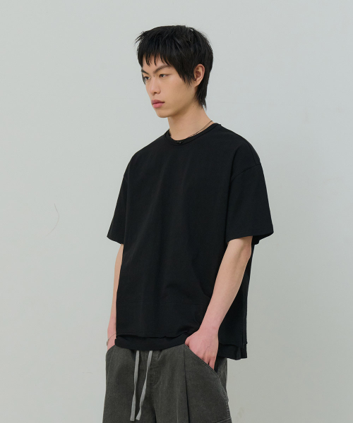 DESIRED（デシレッド）の「レイヤード半袖Tシャツ-FBSK5804D03（Tシャツ/カットソー・メンズ・ブラック・MEDIUM/LARGE/X-LARGE）」の3枚目の写真