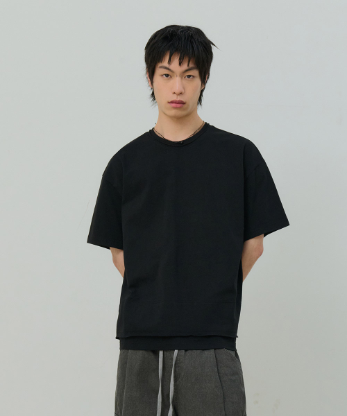 DESIRED（デシレッド）の「レイヤード半袖Tシャツ-FBSK5804D03（Tシャツ/カットソー・メンズ・ブラック・MEDIUM/LARGE/X-LARGE）」の5枚目の写真