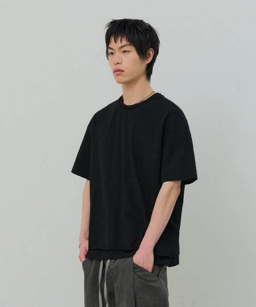 DESIRED（デシレッド）の「レイヤード半袖Tシャツ-FBSK5804D03（Tシャツ/カットソー・メンズ・ブラック・MEDIUM/LARGE/X-LARGE）」の6枚目の写真