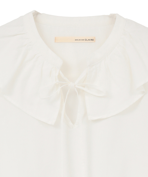 MELROSE claire(メルローズ クレール)の「【ドライボイルフリルカラーブラウス】(シャツ/ブラウス・レディース・オフホワイト/ダークブラウン/ラベンダー・FREE)」の15枚目の写真
