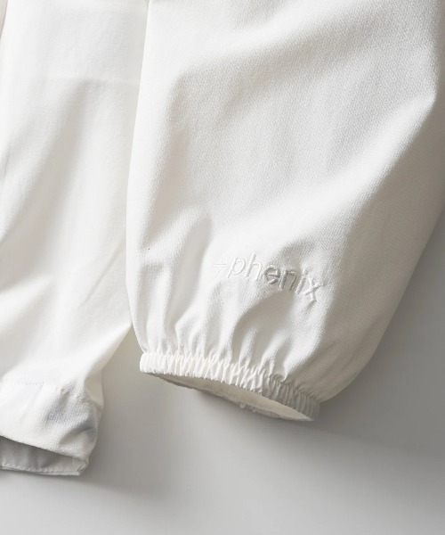 +phenix（プラスフェニックス）の「【+phenix / プラスフェニックス】AIRFLOW HOODED JACKET　撥水機能　Aerapix採用　ナイロンジャケット（ブルゾン・メンズ・ブラック・MEDIUM/LARGE/X-LARGE）」の16枚目の写真