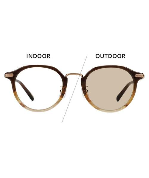 UNITED ARROWS（ユナイテッドアローズ）の「【WEB限定】Zoff｜UNITED ARROWS ユナイテッドアローズ ボストン型 調光サングラス｜クラウンパント メタル カラーレンズ 太縁フレーム おしゃれ 調光 紫外線で色が変わる 紫外線対策 UVカット ユニセックス（サングラス・レディース・ブラック系5/ブラウン・FREE）」の3枚目の写真