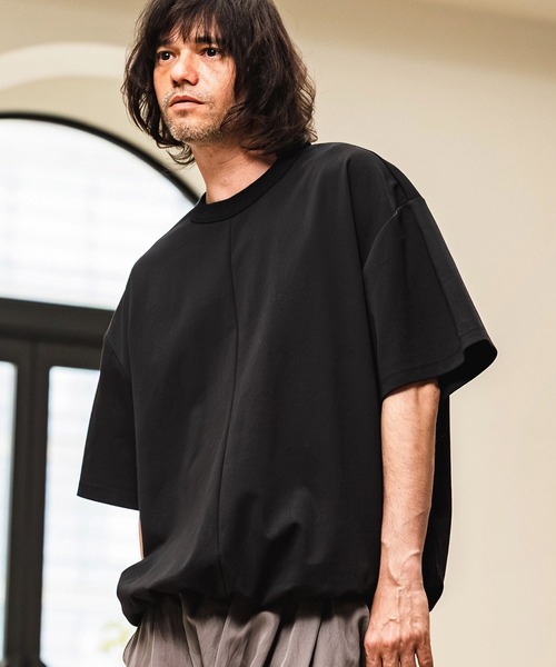 CAMBIO(カンビオ)の「mt10469- Hem Shirring Short Sleeve Cut sew シャーリングTシャツ(S68926cmb)(Tシャツ/カットソー・メンズ・ベージュ/キナリ/チャコールグレー/ブラック・L/M/S)」の3枚目の写真