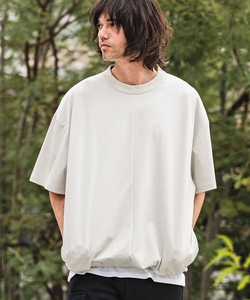 CAMBIO(カンビオ)の「mt10469- Hem Shirring Short Sleeve Cut sew シャーリングTシャツ(S68926cmb)(Tシャツ/カットソー・メンズ・ベージュ/キナリ/チャコールグレー/ブラック・L/M/S)」の18枚目の写真