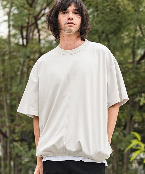 CAMBIO(カンビオ)の「mt10469- Hem Shirring Short Sleeve Cut sew シャーリングTシャツ(S68926cmb)(Tシャツ/カットソー・メンズ・ベージュ/キナリ/チャコールグレー/ブラック・L/M/S)」の20枚目の写真