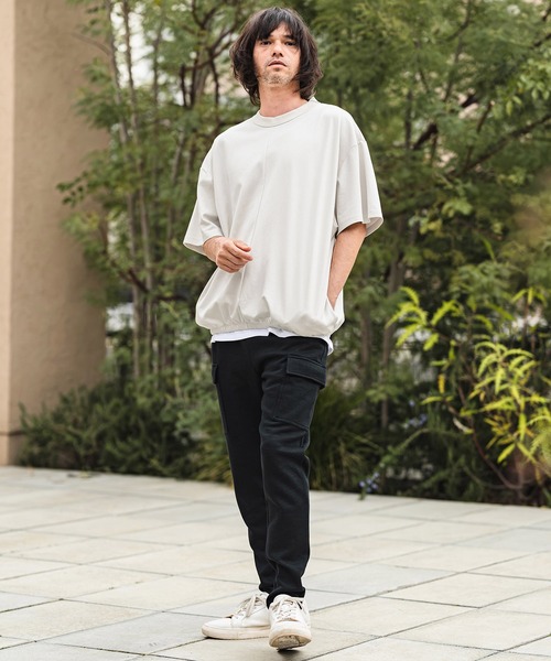 CAMBIO(カンビオ)の「mt10469- Hem Shirring Short Sleeve Cut sew シャーリングTシャツ(S68926cmb)(Tシャツ/カットソー・メンズ・ベージュ/キナリ/チャコールグレー/ブラック・L/M/S)」の21枚目の写真