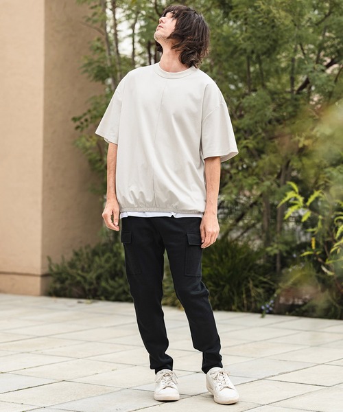 CAMBIO(カンビオ)の「mt10469- Hem Shirring Short Sleeve Cut sew シャーリングTシャツ(S68926cmb)(Tシャツ/カットソー・メンズ・ベージュ/キナリ/チャコールグレー/ブラック・L/M/S)」の22枚目の写真
