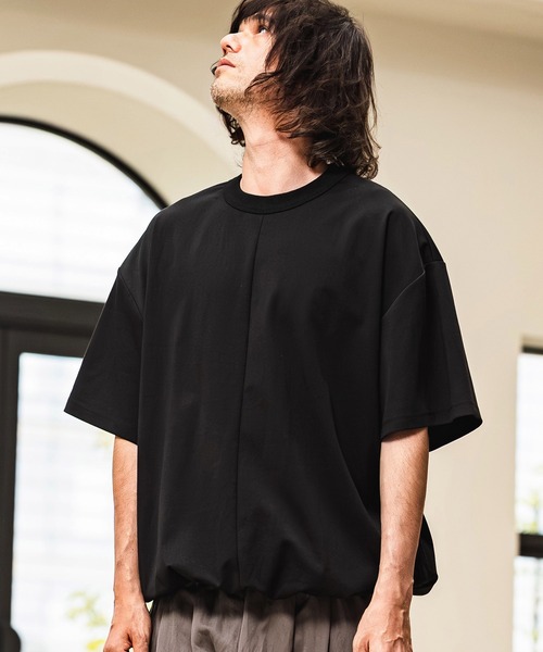 CAMBIO(カンビオ)の「mt10469- Hem Shirring Short Sleeve Cut sew シャーリングTシャツ(S68926cmb)(Tシャツ/カットソー・メンズ・ベージュ/キナリ/チャコールグレー/ブラック・L/M/S)」の5枚目の写真