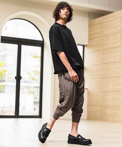 CAMBIO(カンビオ)の「mt10469- Hem Shirring Short Sleeve Cut sew シャーリングTシャツ(S68926cmb)(Tシャツ/カットソー・メンズ・ベージュ/キナリ/チャコールグレー/ブラック・L/M/S)」の7枚目の写真