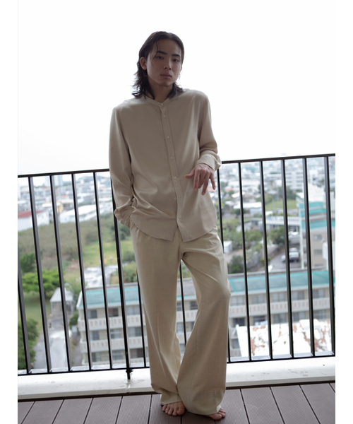 GOZER(ゴーザー)の「Espresso Band Collar Shirt_Beige(シャツ/ブラウス・メンズ・ベージュ・MEDIUM/LARGE)」の6枚目の写真