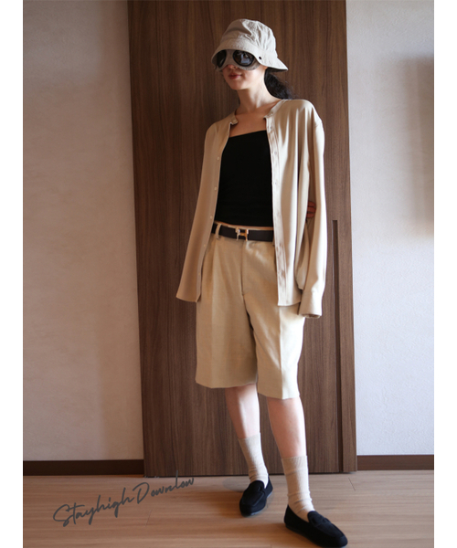 GOZER(ゴーザー)の「Espresso Band Collar Shirt_Beige(シャツ/ブラウス・メンズ・ベージュ・MEDIUM/LARGE)」の7枚目の写真