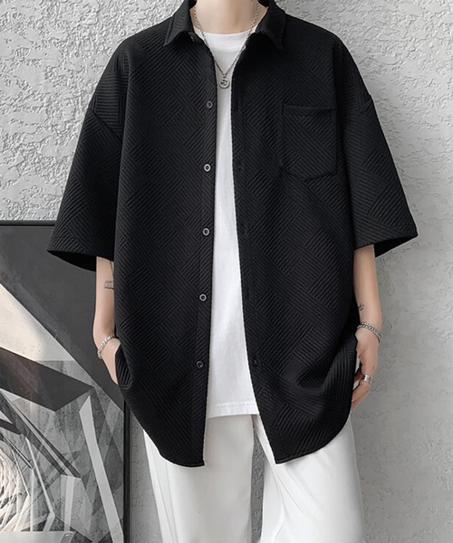 WESTBOY(ウエストボーイ)の「ユニセックス ストリート エンボス オーバーサイズ 半袖シャツ WO26S8TP01(シャツ/ブラウス・メンズ・ホワイト/ブラック・FREE)」の20枚目の写真
