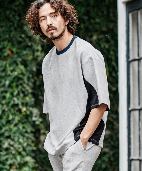 CAMBIO（カンビオ）の「mt10485- Ripple Span Short Sleeve Cut sew Tシャツ(S600726cmb)（Tシャツ/カットソー・メンズ・ミックスグレー/ブラック/ベージュ・L/M/S）」の3枚目の写真