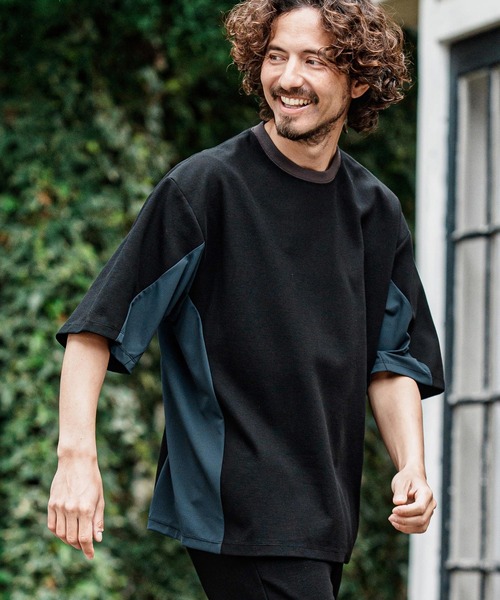 CAMBIO（カンビオ）の「mt10485- Ripple Span Short Sleeve Cut sew Tシャツ(S600726cmb)（Tシャツ/カットソー・メンズ・ミックスグレー/ブラック/ベージュ・L/M/S）」の2枚目の写真