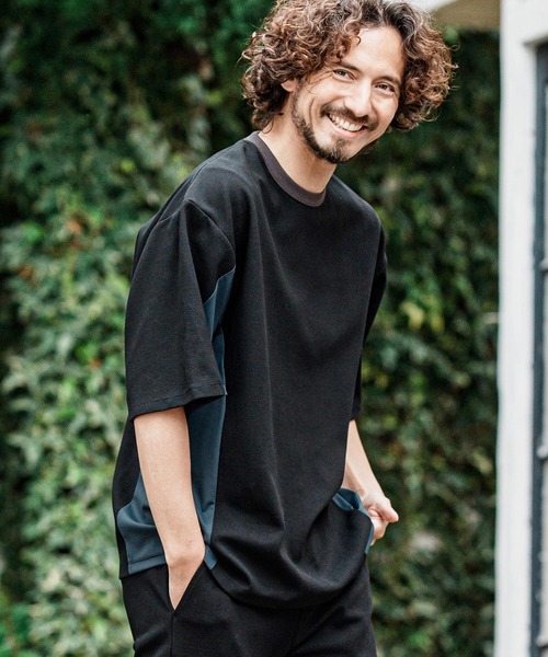CAMBIO（カンビオ）の「mt10485- Ripple Span Short Sleeve Cut sew Tシャツ(S600726cmb)（Tシャツ/カットソー・メンズ・ミックスグレー/ブラック/ベージュ・L/M/S）」の11枚目の写真