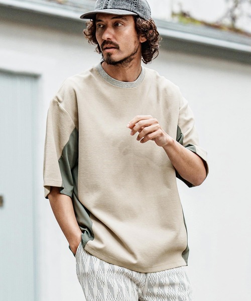 CAMBIO（カンビオ）の「mt10485- Ripple Span Short Sleeve Cut sew Tシャツ(S600726cmb)（Tシャツ/カットソー・メンズ・ミックスグレー/ブラック/ベージュ・L/M/S）」の22枚目の写真