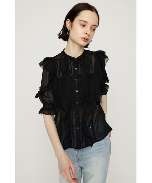 SLY(スライ)の「FRONT FRILL BL フロントフリルブラウス 春服 夏服(シャツ/ブラウス・レディース・ブラック/ライトベージュ/ライトグリーン・FREE)」の6枚目の写真