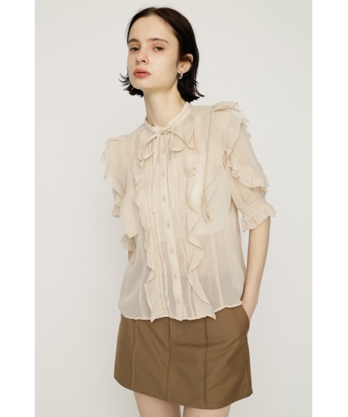 SLY(スライ)の「FRONT FRILL BL フロントフリルブラウス 春服 夏服(シャツ/ブラウス・レディース・ブラック/ライトベージュ/ライトグリーン・FREE)」の10枚目の写真