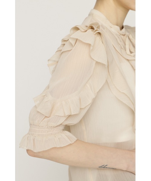 SLY(スライ)の「FRONT FRILL BL フロントフリルブラウス 春服 夏服(シャツ/ブラウス・レディース・ブラック/ライトベージュ/ライトグリーン・FREE)」の15枚目の写真