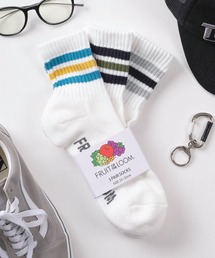 FRUIT OF THE LOOM | 【73】【FRUIT OF THE LOOM/フルーツオブザルーム】カラフルライン クォーター丈 ソックス 3Pセット(ソックス/靴下)