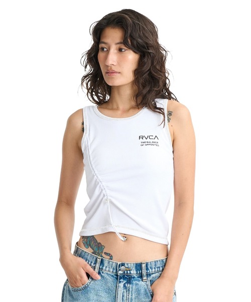 RVCA(ルーカ)の「RVCA ウィメンズ MINI RVCA UTILITY TANKTOP サーフタンクトップ 【2026年春夏モデル】(タンクトップ・レディース・ブラック/ホワイト・MEDIUM/LARGE)」の1枚目の写真