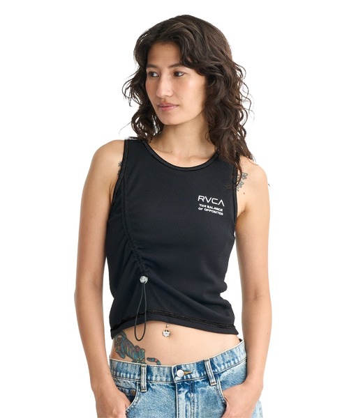 RVCA(ルーカ)の「RVCA ウィメンズ MINI RVCA UTILITY TANKTOP サーフタンクトップ 【2026年春夏モデル】(タンクトップ・レディース・ブラック/ホワイト・MEDIUM/LARGE)」の2枚目の写真