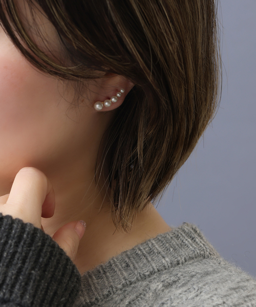Lilas(リラ)の「《WEB限定》5ピースグラデーションパールピアス K10(両耳)(ピアス(両耳用)・レディース・ゴールド・FREE)」の10枚目の写真