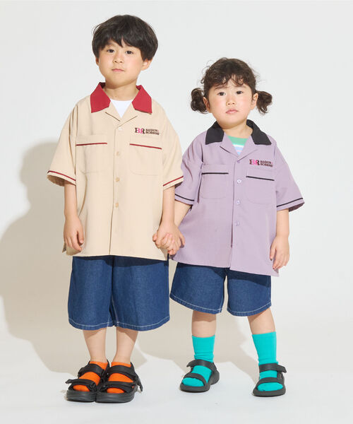 and D. petit main(アンドディープティマイン)の「【サーティワン アイスクリーム】刺しゅうロゴシャツ(シャツ/ブラウス・キッズ・パープル/ベージュ・120cm/110cm/100cm)」の3枚目の写真