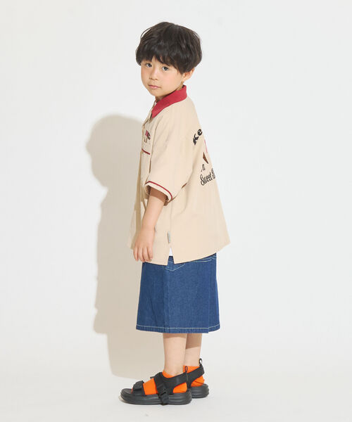 and D. petit main(アンドディープティマイン)の「【サーティワン アイスクリーム】刺しゅうロゴシャツ(シャツ/ブラウス・キッズ・パープル/ベージュ・120cm/110cm/100cm)」の6枚目の写真