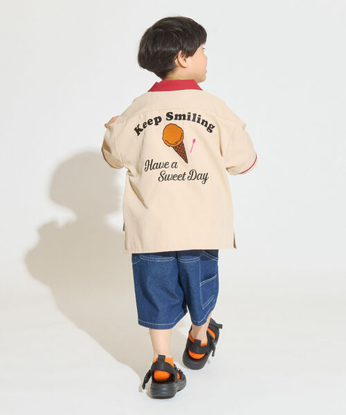 and D. petit main(アンドディープティマイン)の「【サーティワン アイスクリーム】刺しゅうロゴシャツ(シャツ/ブラウス・キッズ・パープル/ベージュ・120cm/110cm/100cm)」の7枚目の写真