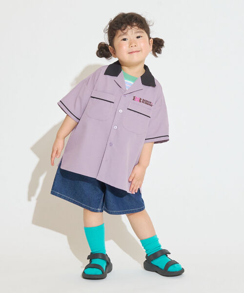 and D. petit main(アンドディープティマイン)の「【サーティワン アイスクリーム】刺しゅうロゴシャツ(シャツ/ブラウス・キッズ・パープル/ベージュ・120cm/110cm/100cm)」の8枚目の写真
